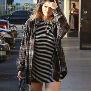 Brandy Melville black and white striped t dress